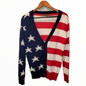 The Classic Red, White, and Blue Star Cardigan